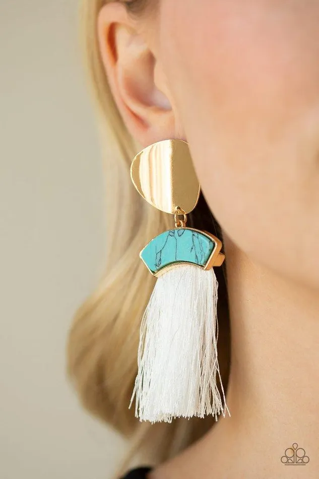 Paparazzi Earring Insta Inca Blue Paparazzi Jewelry Earrings