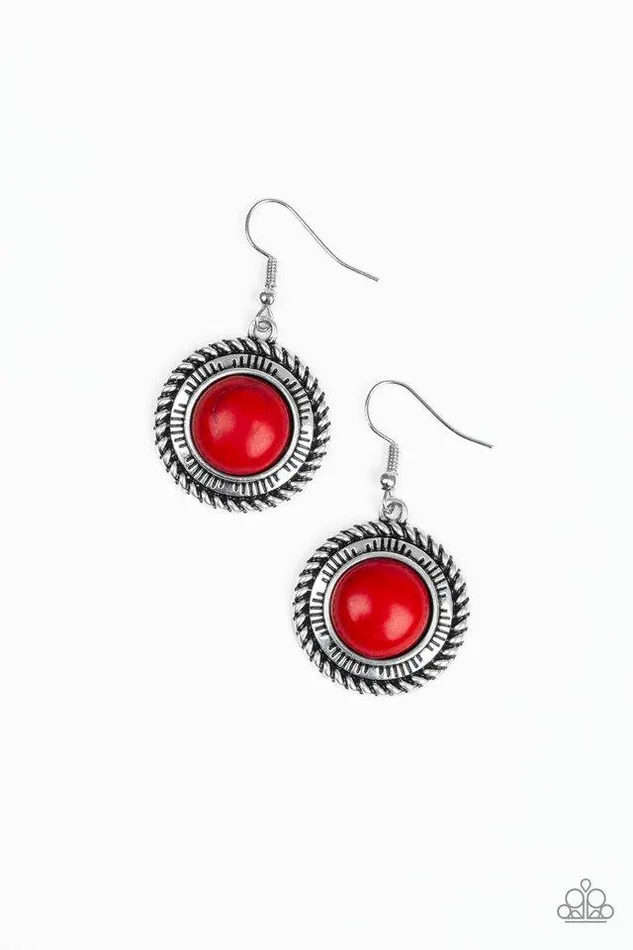 Paparazzi Earring NaturalBorn Nomad Red Paparazzi Jewelry Earrings