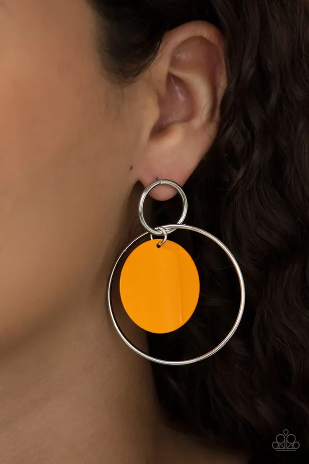 Paparazzi Earring POP Look and Listen Orange Paparazzi Jewelry Earrings
