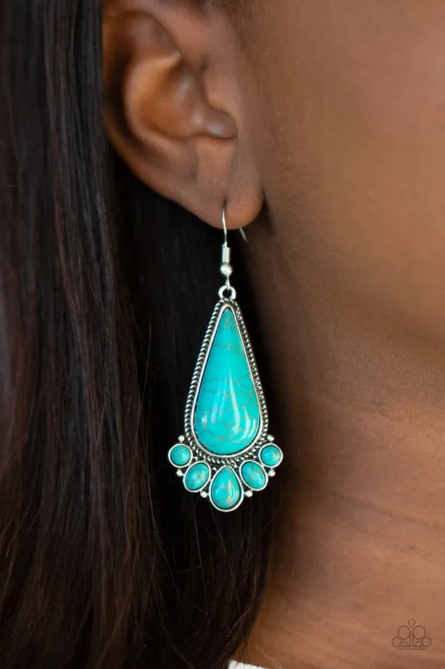 Paparazzi Earring Rural Recluse Blue Paparazzi Jewelry Earrings