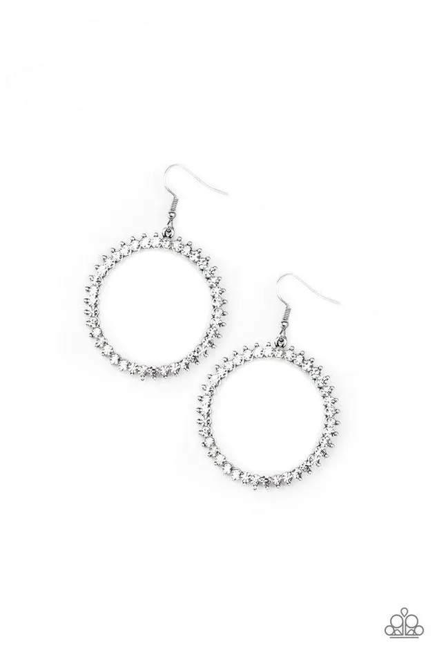 Paparazzi Earring Spark Their Attention White Paparazzi Jewelry Earrings