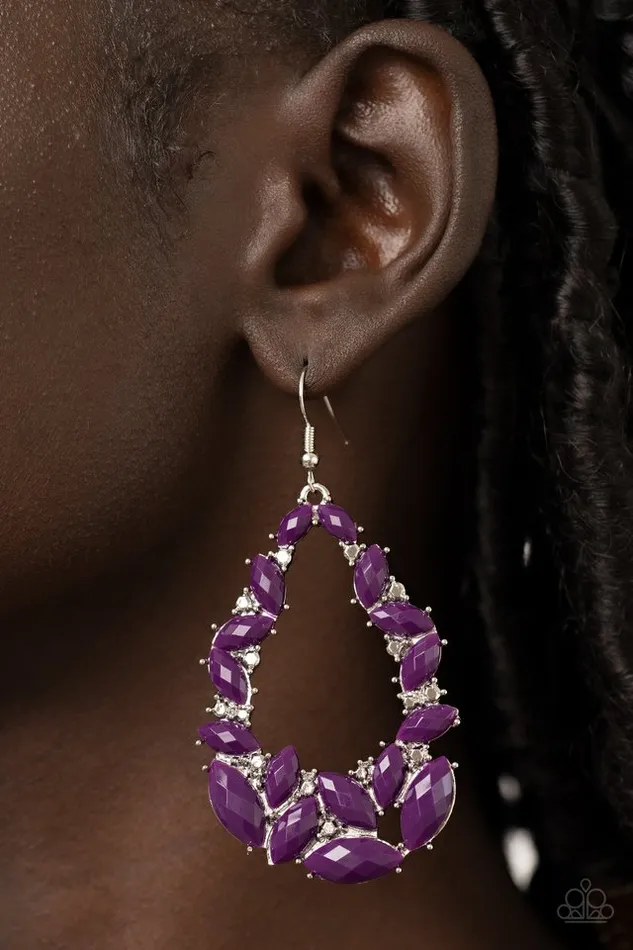 Paparazzi Earring Tenacious Treasure Purple Paparazzi Jewelry Earrings