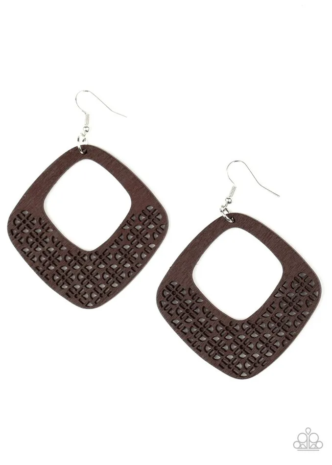 Paparazzi Earring WOOD You Rather Brown Paparazzi Jewelry Earrings Paparazzi Earring WOOD You Rather Brown Paparazzi Jewelry Earrings