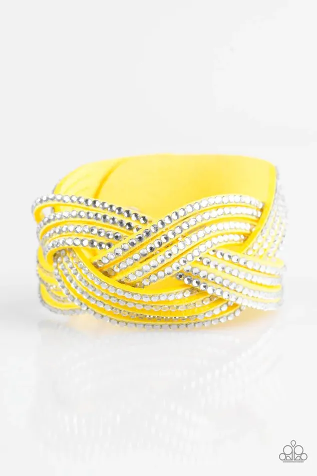 Paparazzi Jewelry Bracelets Paparazzi Bracelet Big City Shimmer Yellow