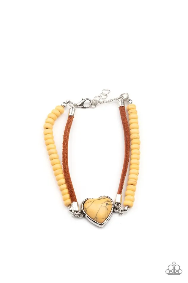 Paparazzi Jewelry Bracelets Paparazzi Bracelet Charmingly Country Yellow Paparazzi Jewelry Bracelets Paparazzi Bracelet Charmingly Country Yellow