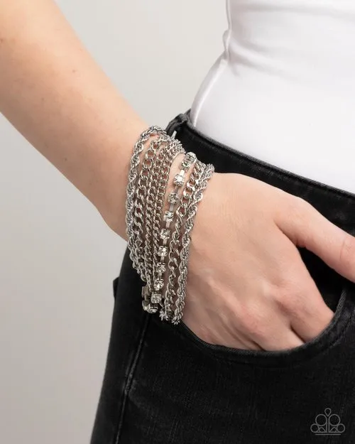 Paparazzi Jewelry Bracelets Paparazzi Bracelet Executive Extravagance White