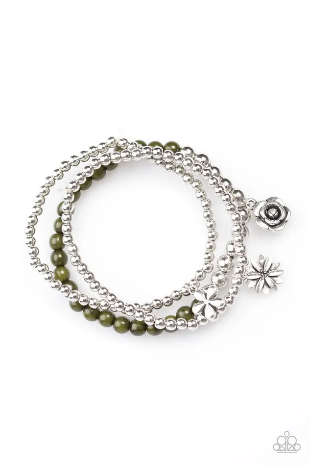 Paparazzi Jewelry Bracelets Paparazzi Bracelet Gardenia Party Green