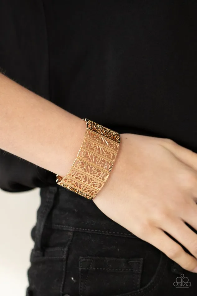 Paparazzi Jewelry Bracelets Paparazzi Bracelet Ornate Orchards Gold