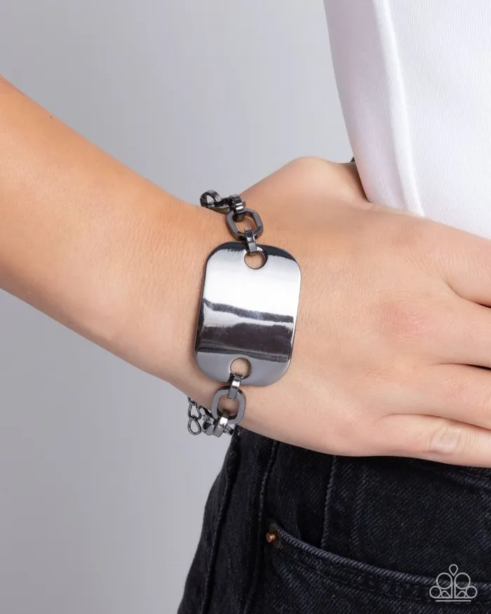 Paparazzi Jewelry Bracelets Paparazzi Bracelet Sleek Suit Black
