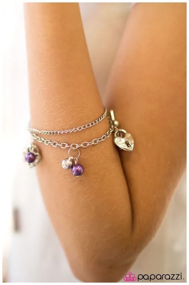 Paparazzi Jewelry Bracelets Paparazzi Bracelet Under Lock and Key Purple
