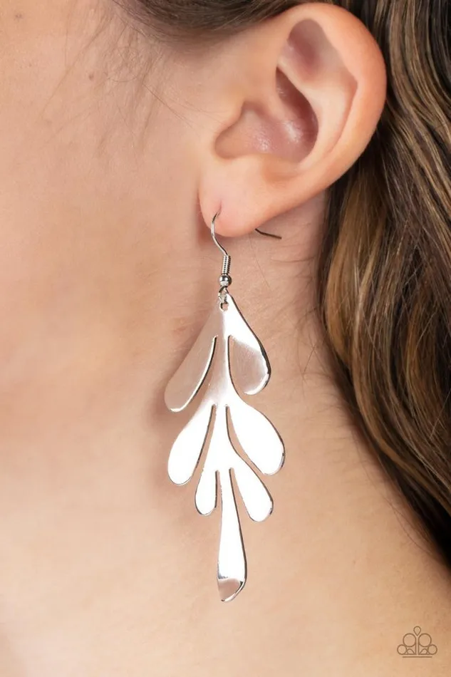Paparazzi Jewelry Earrings Paparazzi Earring A FROND Farewell Silver