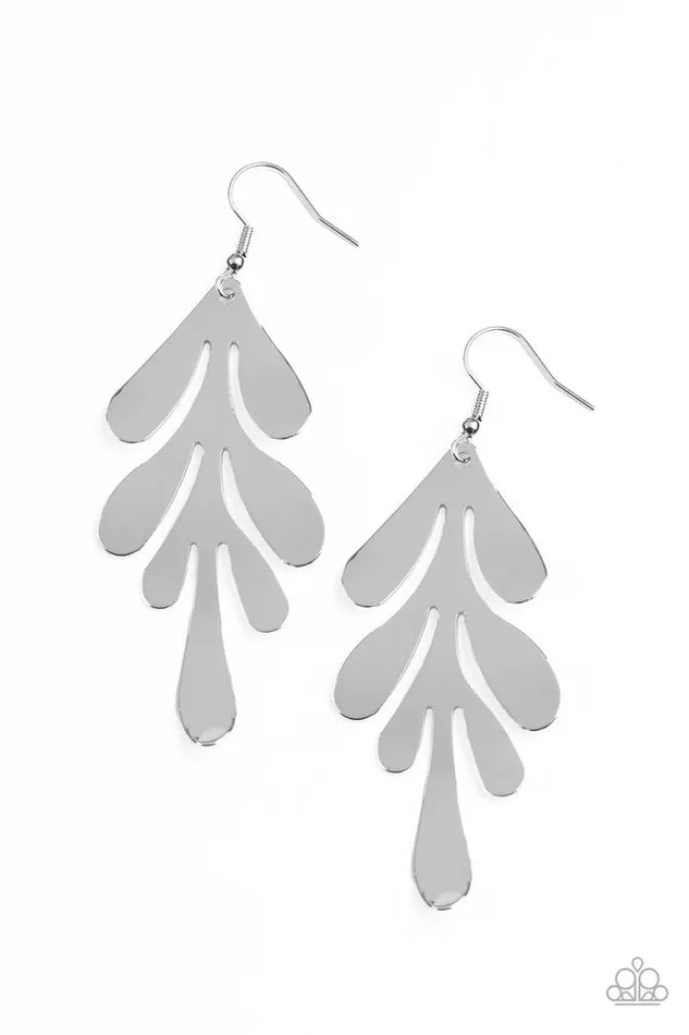 Paparazzi Jewelry Earrings Paparazzi Earring A FROND Farewell Silver Paparazzi Jewelry Earrings Paparazzi Earring A FROND Farewell Silver