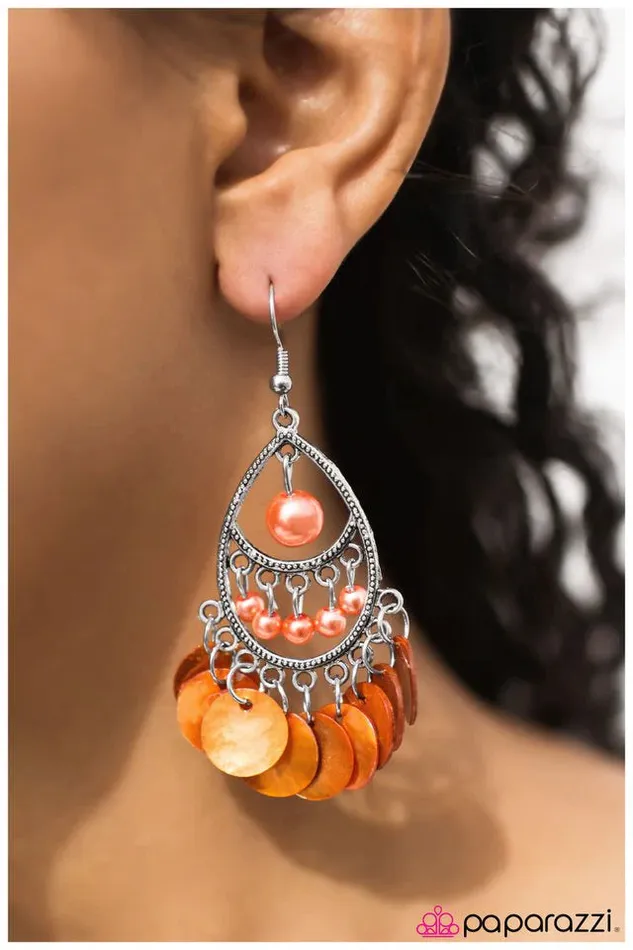 Paparazzi Jewelry Earrings Paparazzi Earring At Sea Level Orange