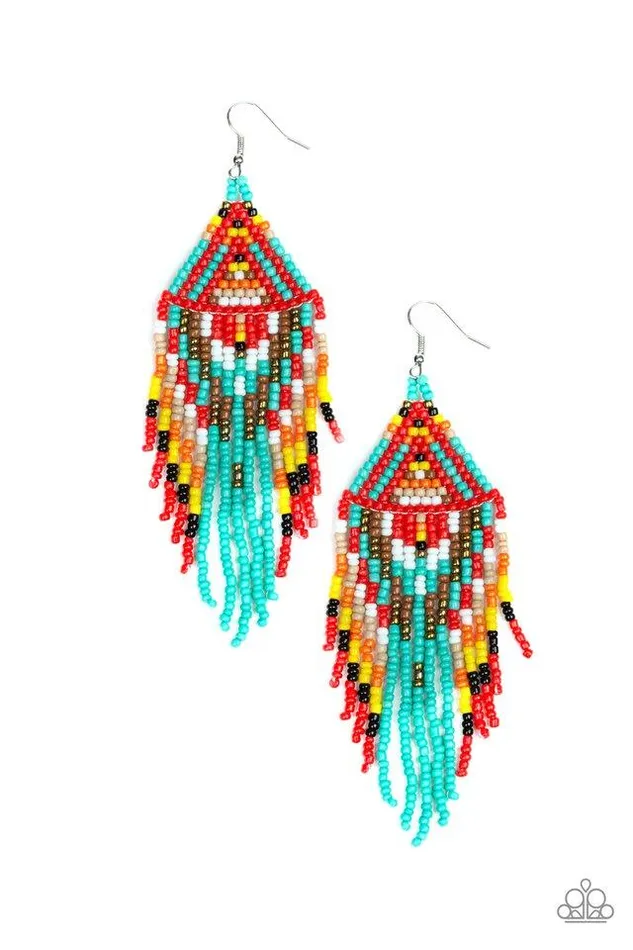 Paparazzi Jewelry Earrings Paparazzi Earring Boho Blast Blue