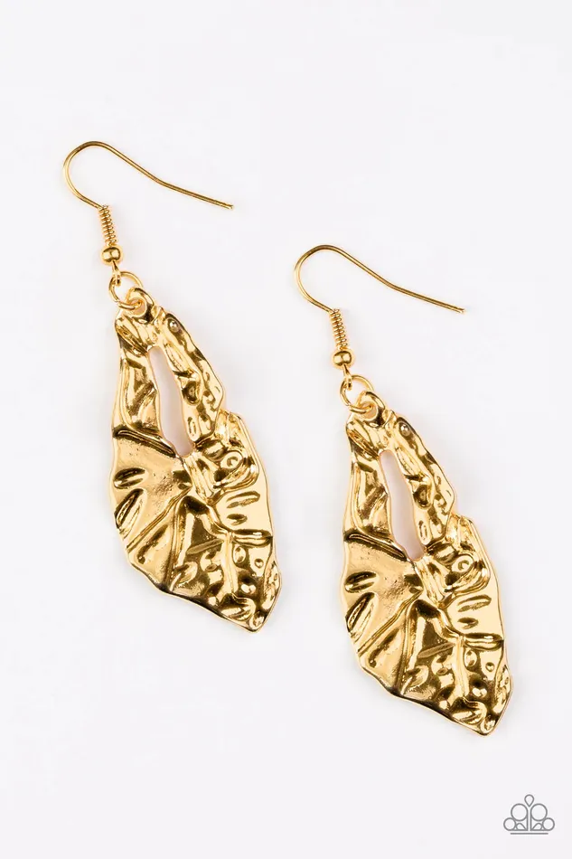 Paparazzi Jewelry Earrings Paparazzi Earring Cave Cavalier Gold