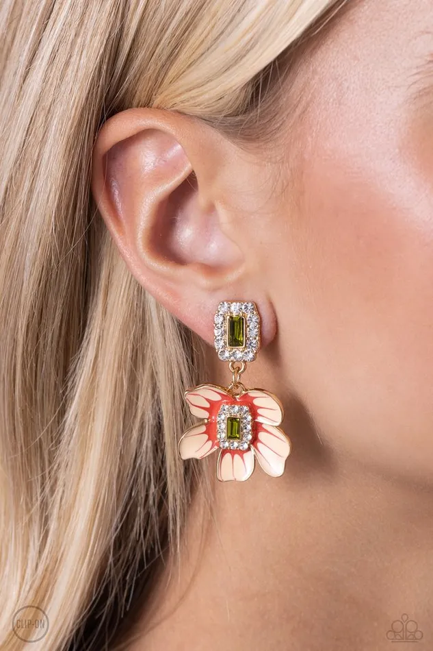 Paparazzi Jewelry Earrings Paparazzi Earring Colorful Clippings Green