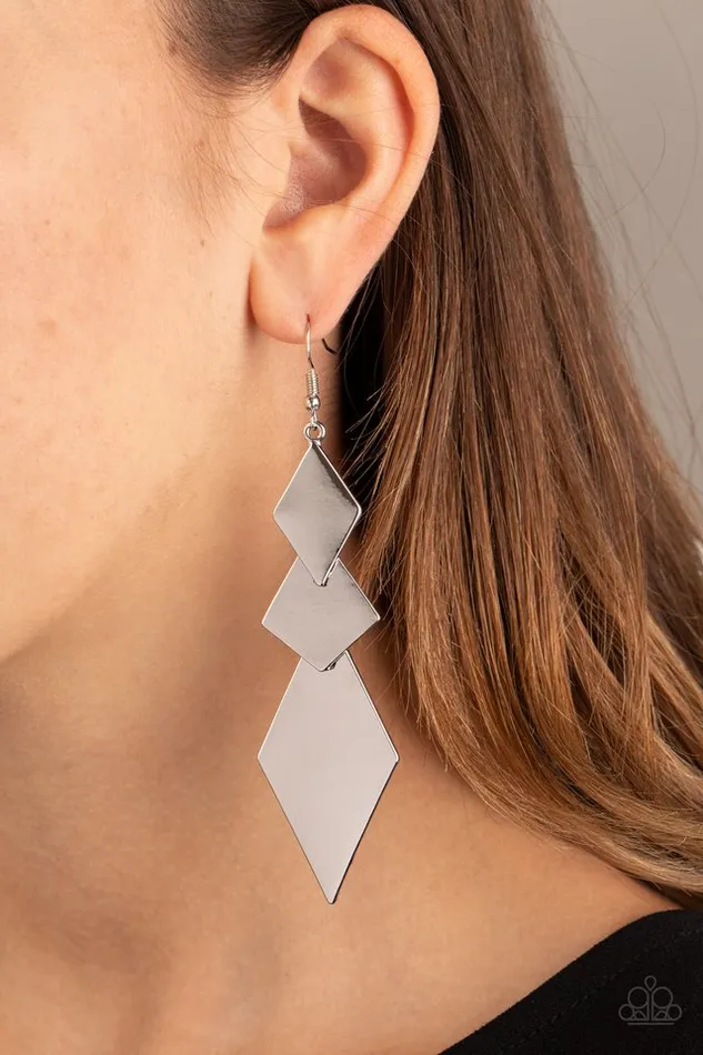 Paparazzi Jewelry Earrings Paparazzi Earring Danger Ahead Silver