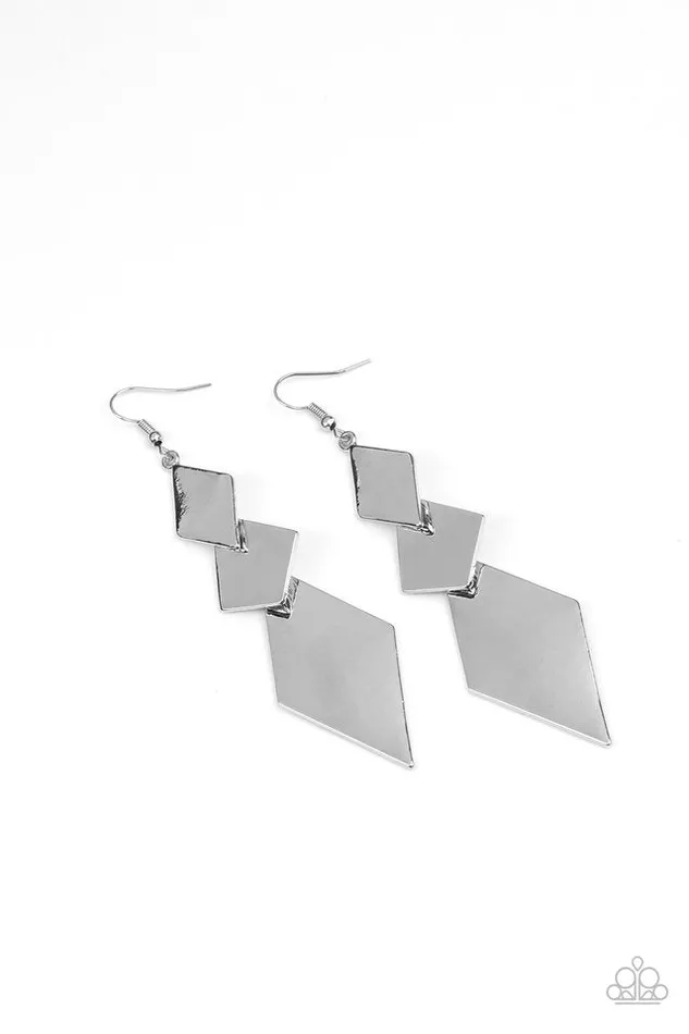 Paparazzi Jewelry Earrings Paparazzi Earring Danger Ahead Silver Paparazzi Jewelry Earrings Paparazzi Earring Danger Ahead Silver