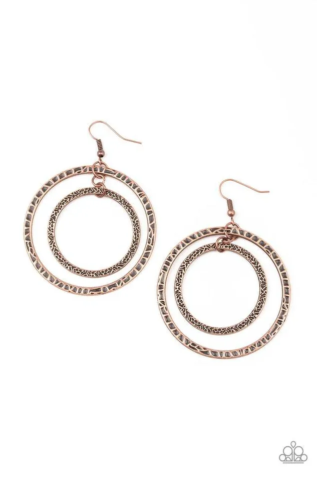 Paparazzi Jewelry Earrings Paparazzi Earring Fiercely Focused Copper