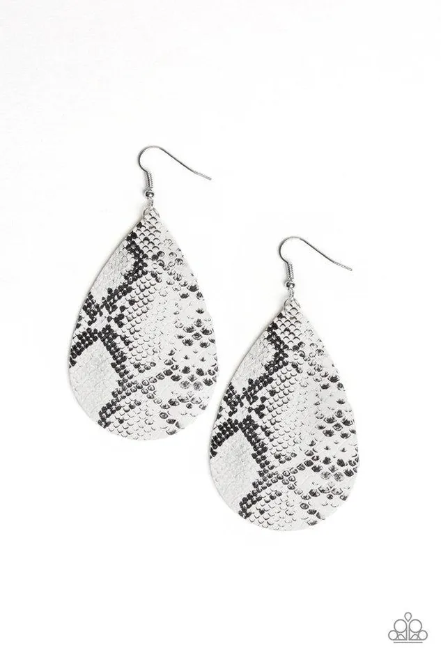 Paparazzi Jewelry Earrings Paparazzi Earring Hiss Hiss White