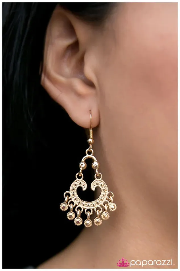 Paparazzi Jewelry Earrings Paparazzi Earring I Will Grant You Three Wishes Gold
