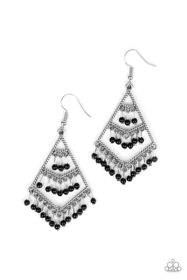 Paparazzi Jewelry Earrings Paparazzi Earring Kite Race Black