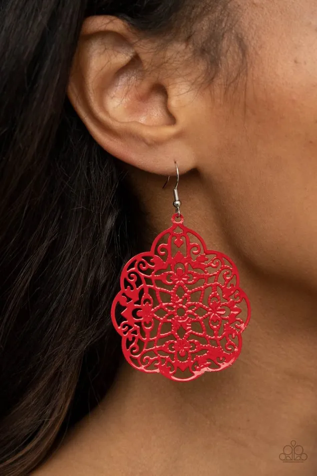 Paparazzi Jewelry Earrings Paparazzi Earring Mediterranean Eden Red