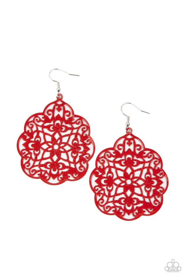 Paparazzi Jewelry Earrings Paparazzi Earring Mediterranean Eden Red Paparazzi Jewelry Earrings Paparazzi Earring Mediterranean Eden Red