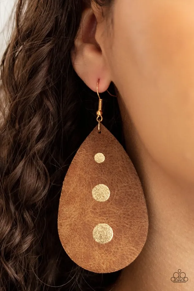 Paparazzi Jewelry Earrings Paparazzi Earring Rustic Torrent Gold