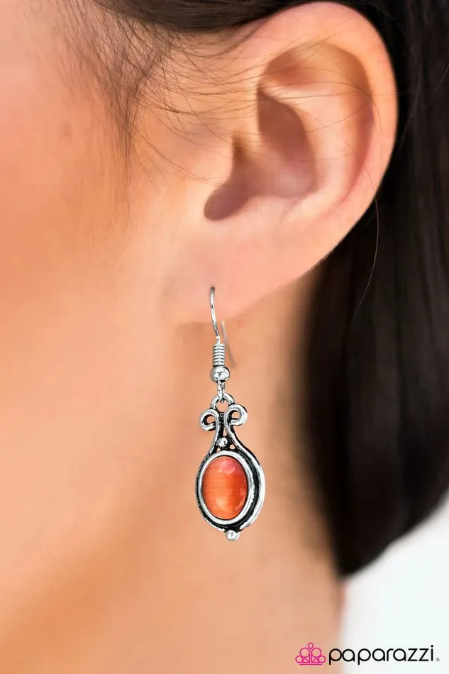 Paparazzi Jewelry Earrings Paparazzi Earring The Color Of Money Orange