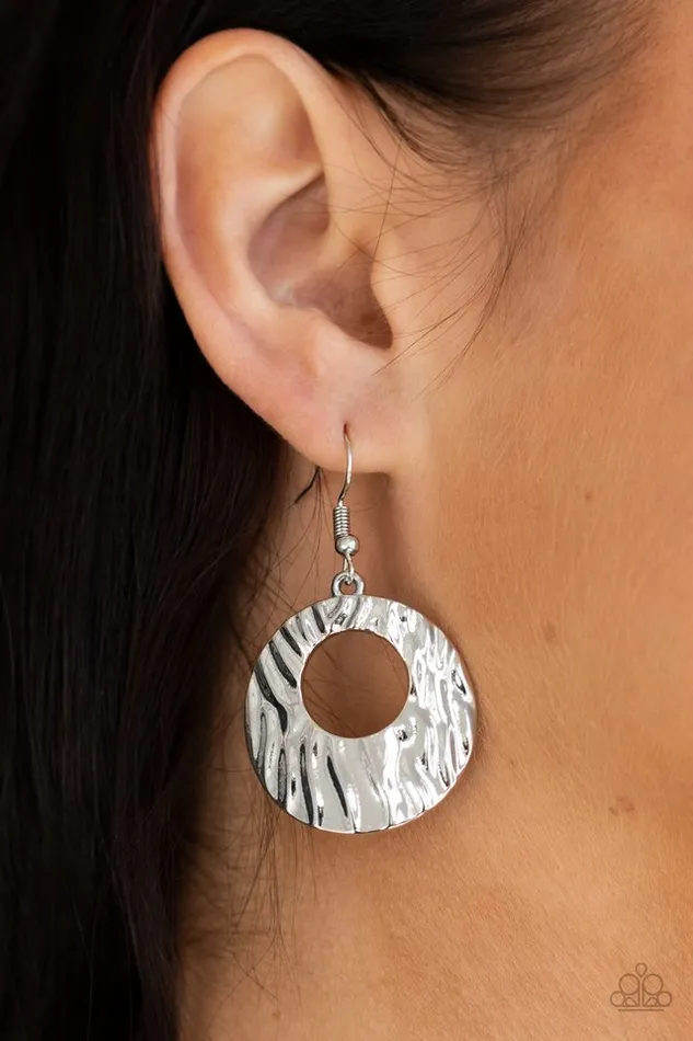 Paparazzi Jewelry Earrings Paparazzi Earring Warped Perceptions Silver