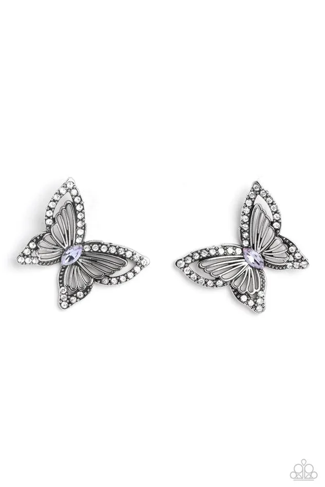 Paparazzi Jewelry Earrings Paparazzi Earring Wispy Wings Purple Paparazzi Jewelry Earrings Paparazzi Earring Wispy Wings Purple
