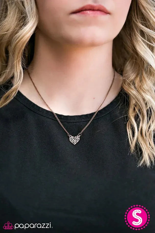 Paparazzi Jewelry Necklaces Paparazzi Necklace Do You HEART What I HEART Copper
