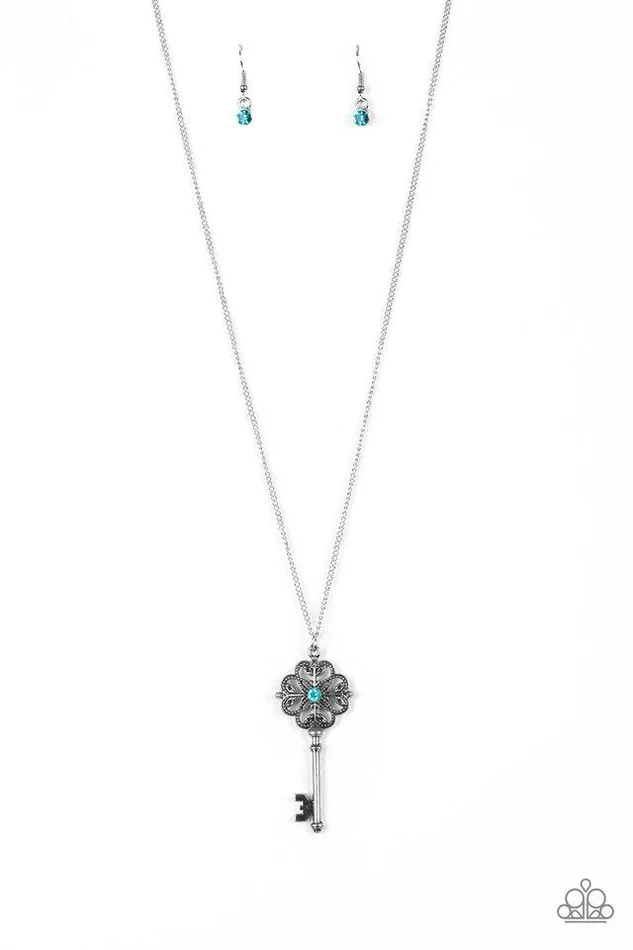 Paparazzi Jewelry Necklaces Paparazzi Necklace Got It On Lock Blue