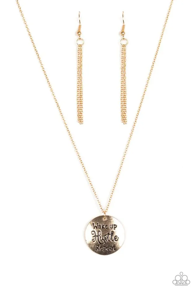 Paparazzi Jewelry Necklaces Paparazzi Necklace Hustle On Repeat Gold