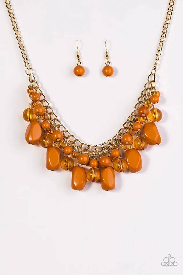 Paparazzi Jewelry Necklaces Paparazzi Necklace Newport Native Orange
