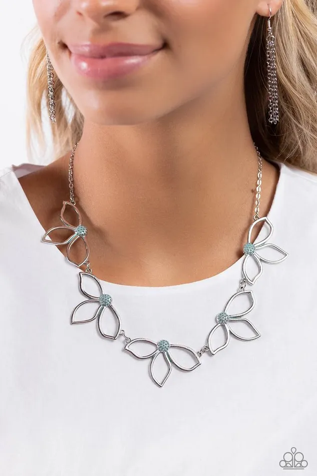 Paparazzi Jewelry Necklaces Paparazzi Necklace Petal Pageantry Blue