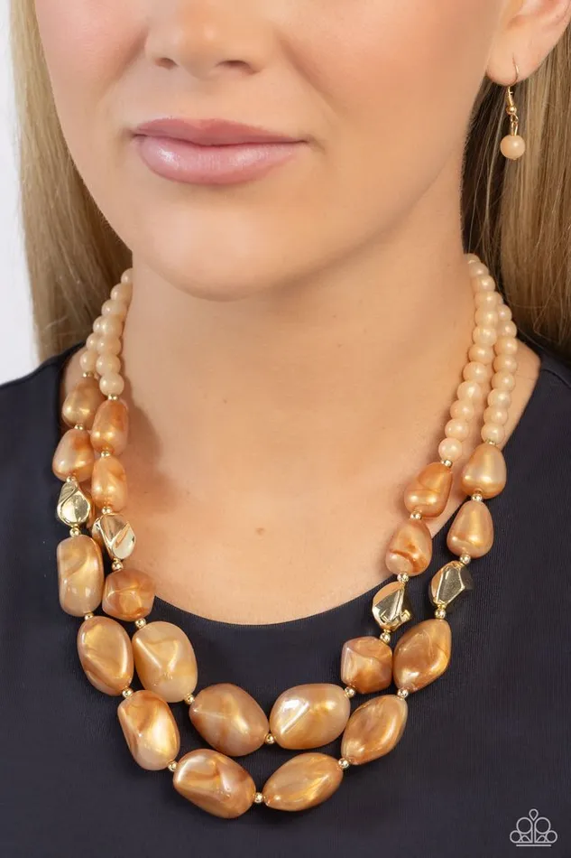 Paparazzi Jewelry Necklaces Paparazzi Necklace Seize the Statement Brown