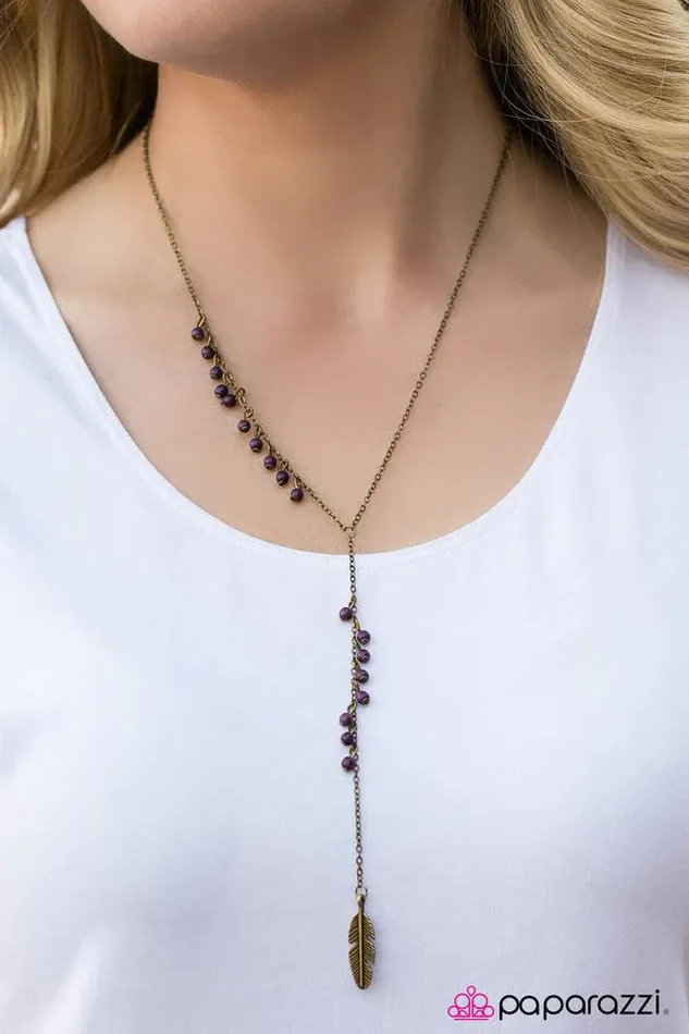 Paparazzi Jewelry Necklaces Paparazzi Necklace Western Winds Purple