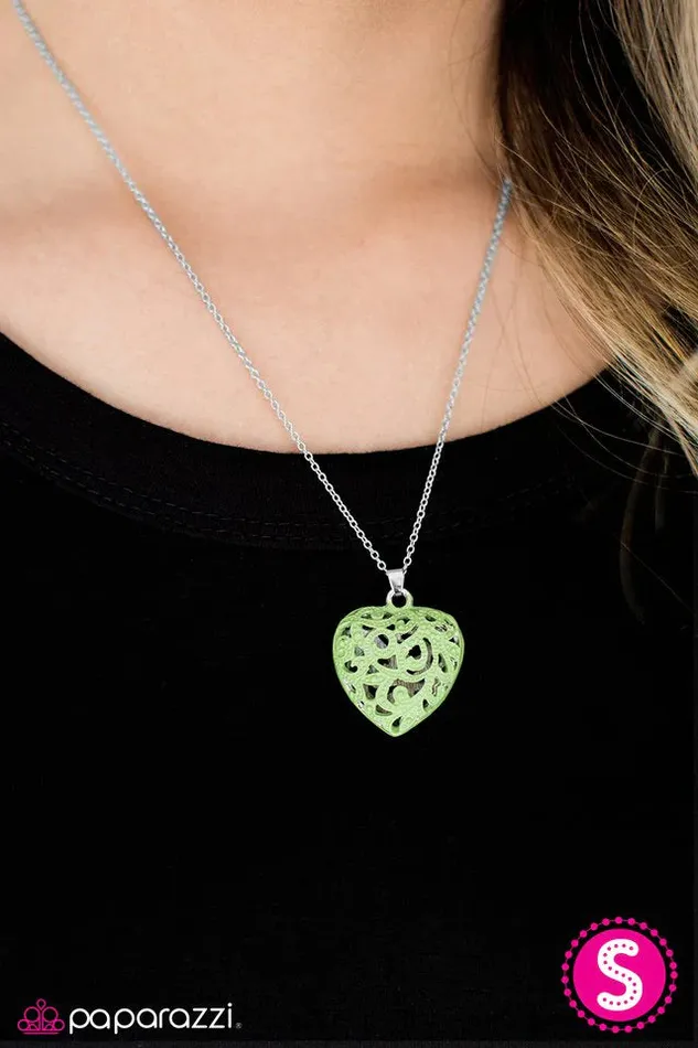 Paparazzi Jewelry Necklaces Paparazzi Necklace Work of HEART Green