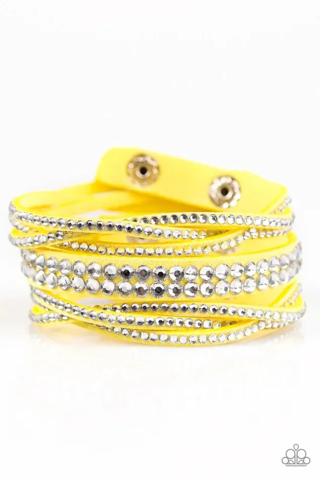 Paparazzi Jewelry Paparazzi Bracelet All Hairspray and Glitter Yellow Bracelets