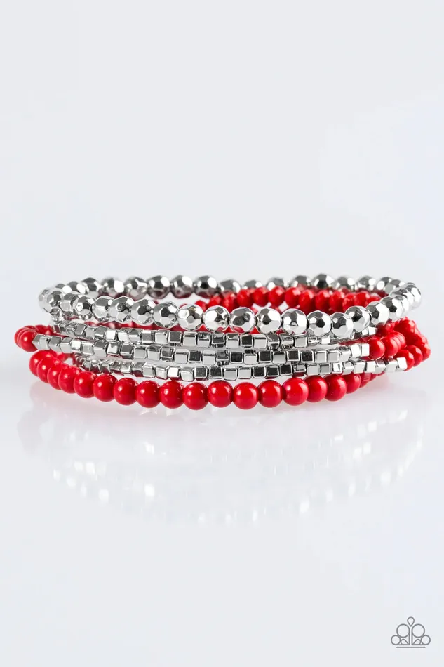Paparazzi Jewelry Paparazzi Bracelet Colorfully Chromatic Red Bracelets