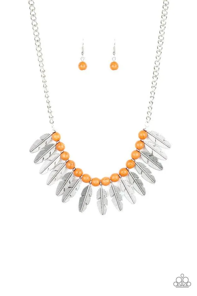 Paparazzi Jewelry Paparazzi Necklace Desert Plumes Orange Necklaces