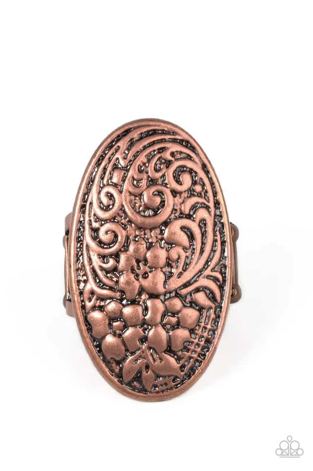 Paparazzi Jewelry Rings Paparazzi Ring Floral Fortress Copper Paparazzi Jewelry Rings Paparazzi Ring Floral Fortress Copper