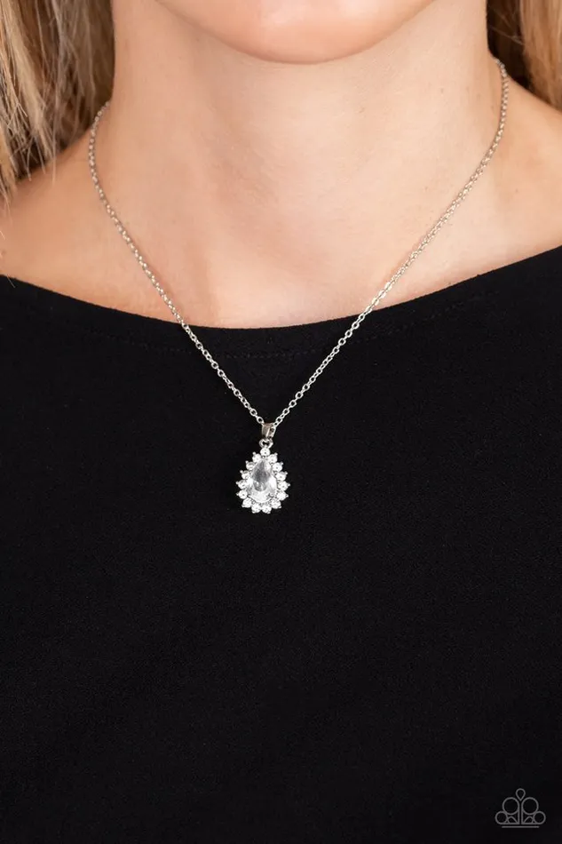 Paparazzi Necklace A Guiding SOCIALITE White Paparazzi Jewelry Necklaces