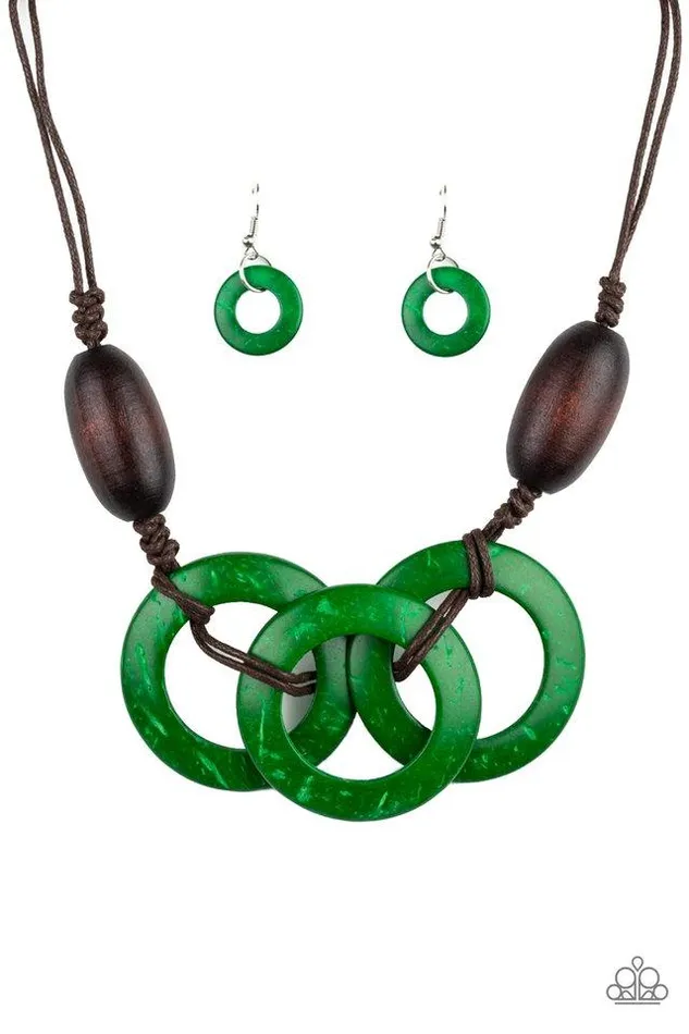 Paparazzi Necklace Bahama Drama Green Paparazzi Jewelry Necklaces