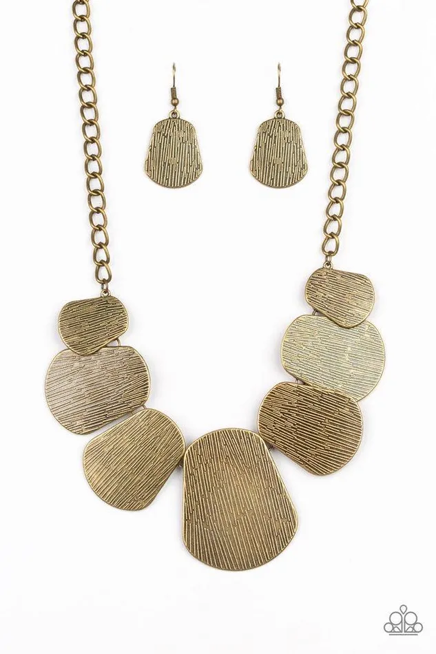 Paparazzi Necklace CAVE The Day Brass Paparazzi Jewelry Necklaces
