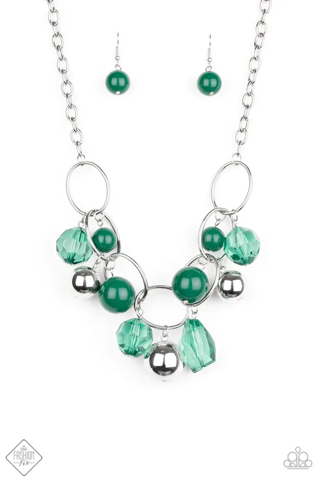 Paparazzi Necklace Cosmic Getaway Green Fashion Fix Sept 2020 Paparazzi Jewelry Necklaces