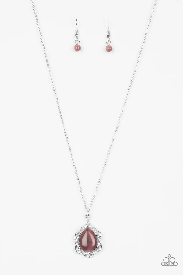 Paparazzi Necklace Keep It On The Down GLOW Purple Paparazzi Jewelry Necklaces