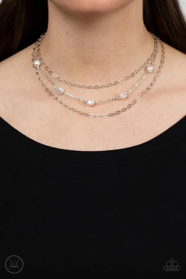 Paparazzi Necklace Offshore Oasis White Paparazzi Jewelry Necklaces